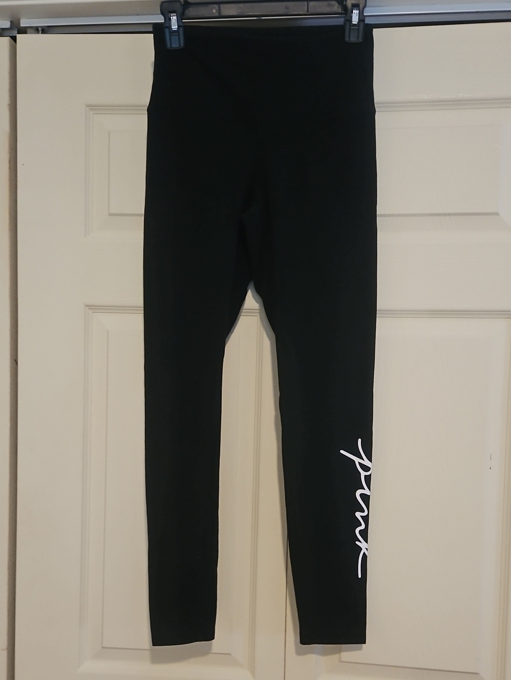 PINK Victoria's Secret Black Kids Leggings with White Side Script